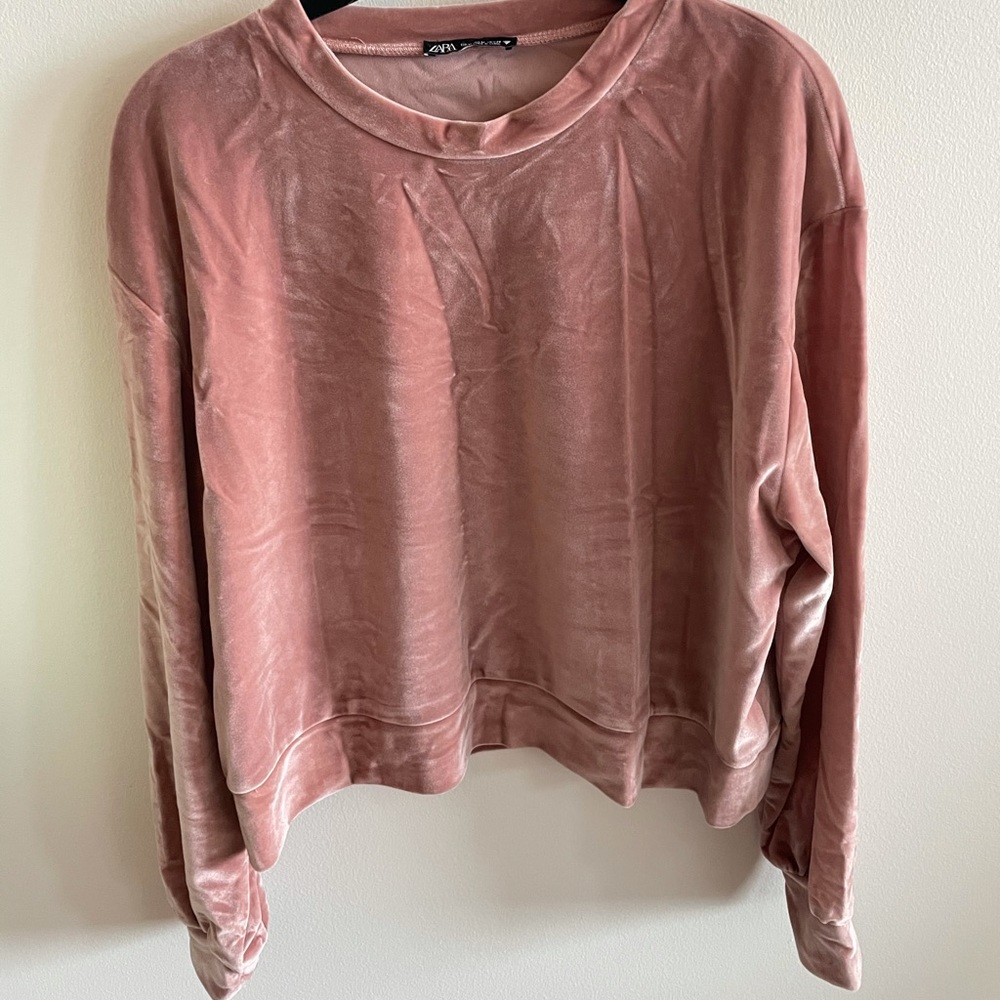 Zara Rose Velvet Sweater